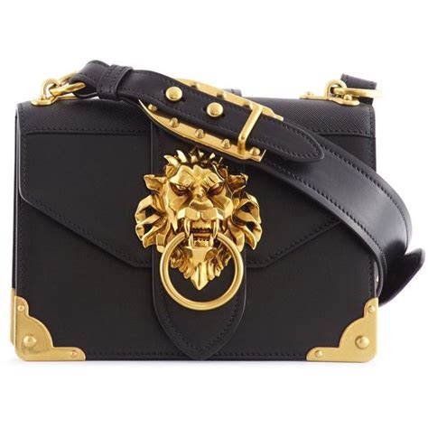 white prada lion purse|lion embellished shoulder bag.